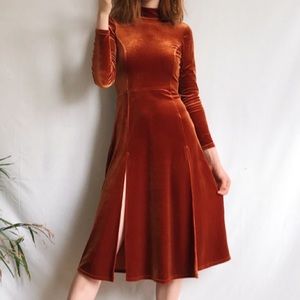 ASOS burnt orange velvet dress